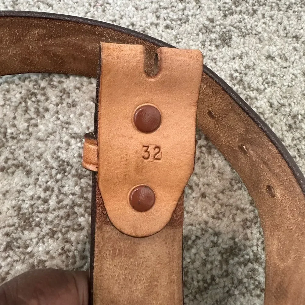 Oak Hill Craft Textured Leather Belt 32